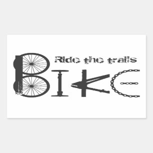 Ride the Trail Bike Graffiti quote Rechthoekige Sticker
