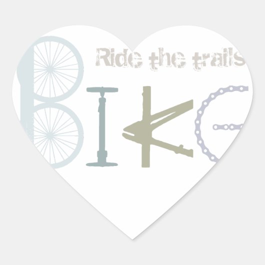 Ride the Trails Bike Graffiti Sport Quote Hart Sticker (Voorkant)