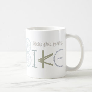 Ride the Trails Bike Graffiti Sport Quote Koffiemok