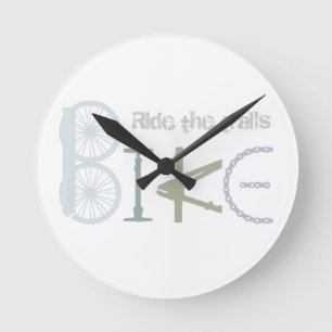 Ride the Trails Bike Graffiti Sport Quote Ronde Klok