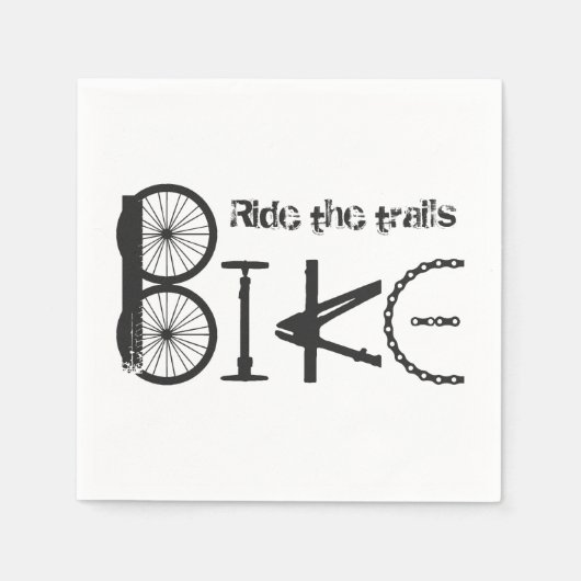 Ride the Trails Quote Bike Graffiti Art Servetten (Voorkant)
