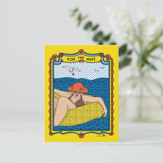 Ride the Wave_B_ Briefkaart (Staand voorkant)