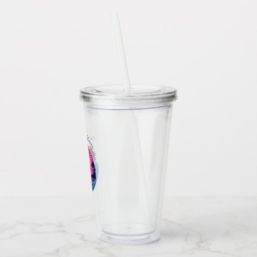 Ride the Wave bij zonsondergang Acryl Drinkbeker (Links)