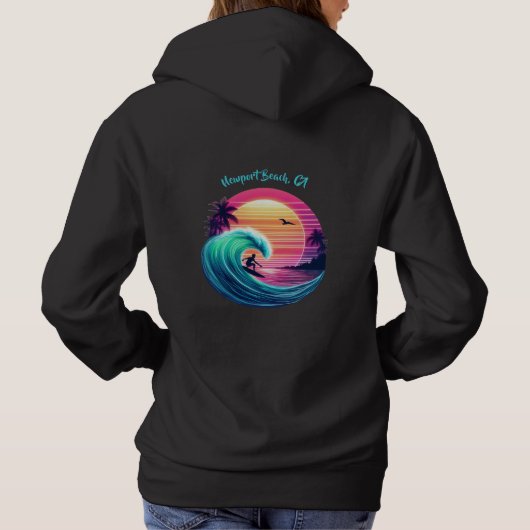 Ride the Wave bij zonsondergang Hoodie (Achterkant)