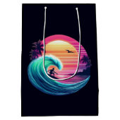 Ride the Wave bij zonsondergang Medium Cadeauzakje (Achterkant)