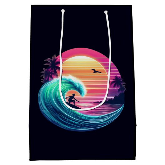 Ride the Wave bij zonsondergang Medium Cadeauzakje (Achterkant)