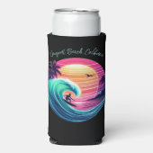 Ride the Wave bij zonsondergang Seltzer Blikjeskoeler (Seltzer Voorkant)