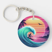 Ride the Wave bij zonsondergang Sleutelhanger (Voorkant)