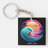 Ride the Wave bij zonsondergang Sleutelhanger (Voorkant)