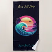 Ride the Wave bij zonsondergang Strandlaken (Voorkant)