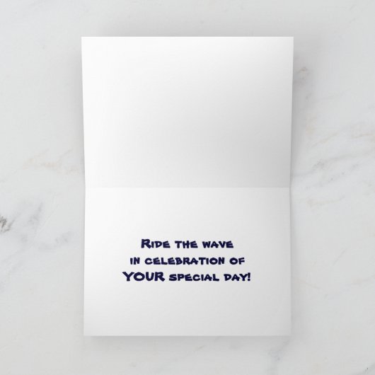 RIDE THE WAVE EN VEEL PLEZIER OP DE 15E VERJAARDAG KAART (Binnen)
