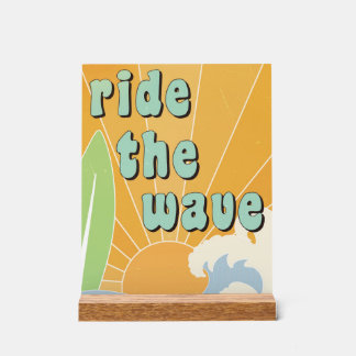 Ride The Wave Inspirerende Surfthema Positiviteit Acryl Bord