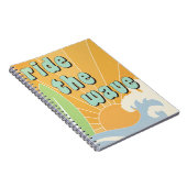 Ride The Wave Inspirerende Surfthema Positiviteit Notitieboek (Rechterzijde)