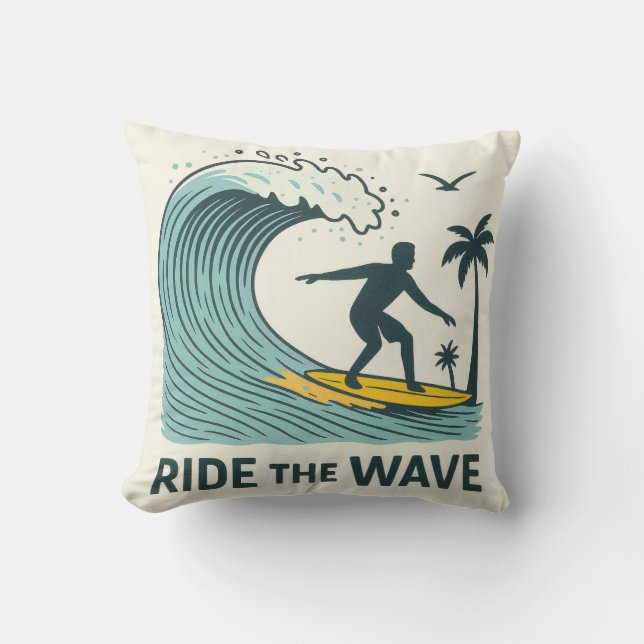 Ride the Wave Kussen Cadeau voor Surf Fans Wees (Voorkant)
