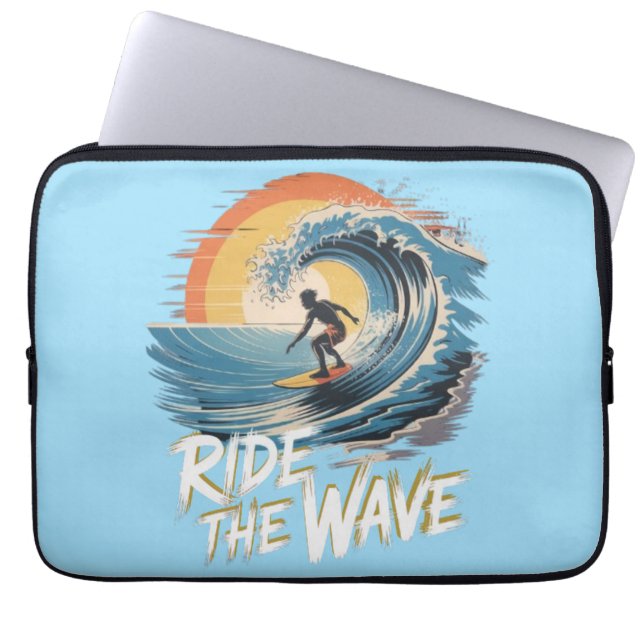 Ride the Wave Laptop Sleeve (Voorkant)