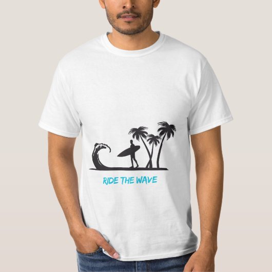 Ride the Wave Surf Design T-shirt (Voorkant)