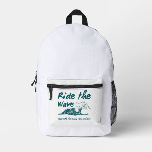 Ride the Wave Surf Ontwerp Bedrukte Rugzak (Voorkant)
