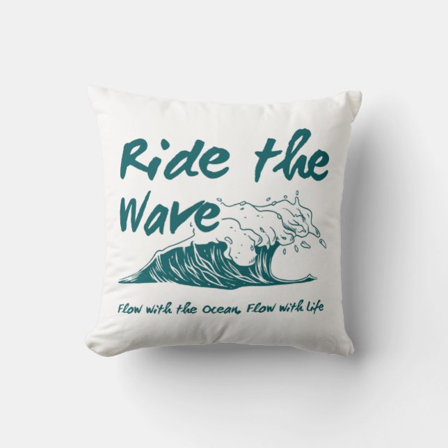 Ride the Wave Surf Ontwerp Kussen (Voorkant)