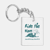 Ride the Wave Surf Ontwerp Sleutelhanger (Voorkant Links)