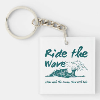 Ride the Wave Surf Ontwerp Sleutelhanger