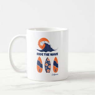 Ride the Wave Surfboards Kordaat Retro Surf Art Koffiemok