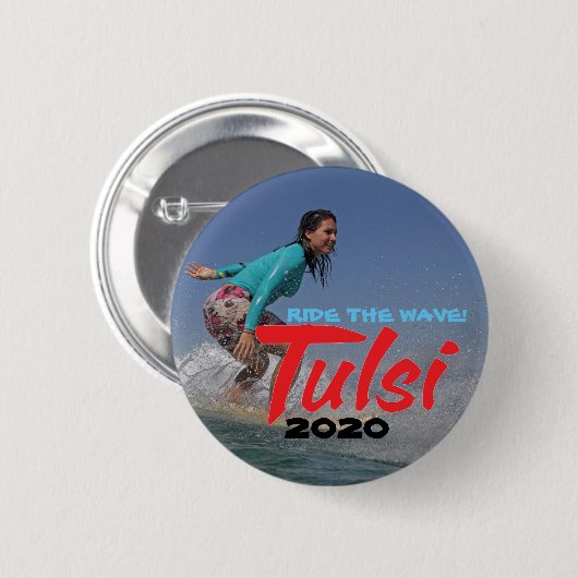Ride the Wave! Tulsi 2020 Ronde Button 5,7 Cm (Voorkant /achterkant)