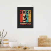 Ride the Waves California Summer Surfing strand Poster (Keuken)