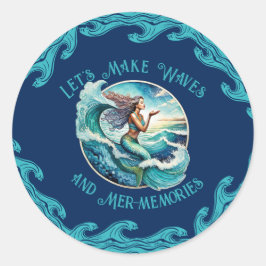 Ride the Waves: Mer-Herinneringen wachten! Ronde Sticker
