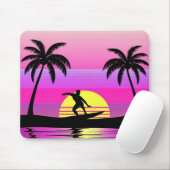 Ride the Waves – Purple Sunset Surf Mood Mouse Pad Muismat (Met muis)
