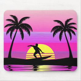 Ride the Waves – Purple Sunset Surf Mood Mouse Pad Muismat