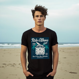 Ride The Waves Retro Surfen T-shirt