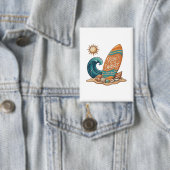 Ride the Waves Surfboard Illustratie - Tropisch B Button (Insitu)