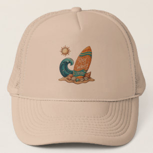 Ride the Waves Surfboard Illustratie - Tropisch B Trucker Pet