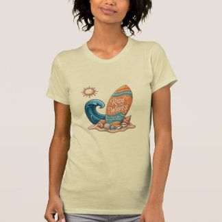Ride the Waves Surfboard Illustratie - Tropisch S T-shirt
