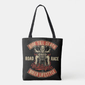 Ride Till Death Biker Lifestyle Tote Bag (Achterkant)