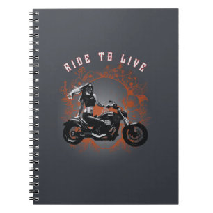 Ride to Life beroemd gemaakt door Biker Girl Notitieboek