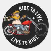 ride to live ronde sticker (Voorkant)