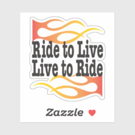Ride to Live to Ride Biker Gezegde Sticker