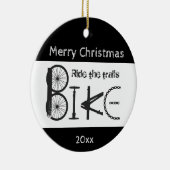 Ride Trail Bike Graffiti Inspirerend Kerstmis Keramisch Ornament (Rechts)