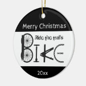 Ride Trail Bike Graffiti Inspirerend Kerstmis Keramisch Ornament (Links)