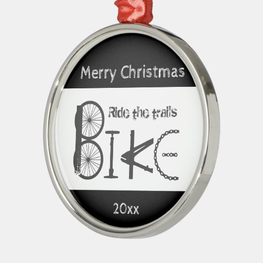 Ride Trail Bike Graffiti Inspirerend Kerstmis Metalen Ornament (Links)