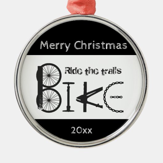 Ride Trail Bike Graffiti Inspirerend Kerstmis Metalen Ornament (Voorkant)