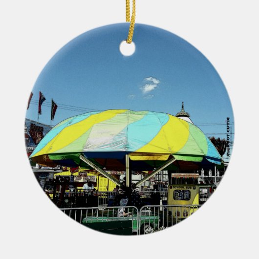 Ride van Kiddie Car en Truck Amusement Park Keramisch Ornament (Voorkant)