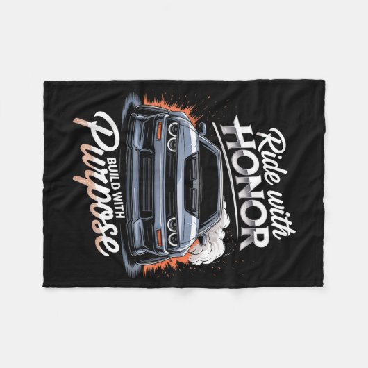 Ride With Honor Car Lover  Fleece Deken (Voorkant (Horizontaal))