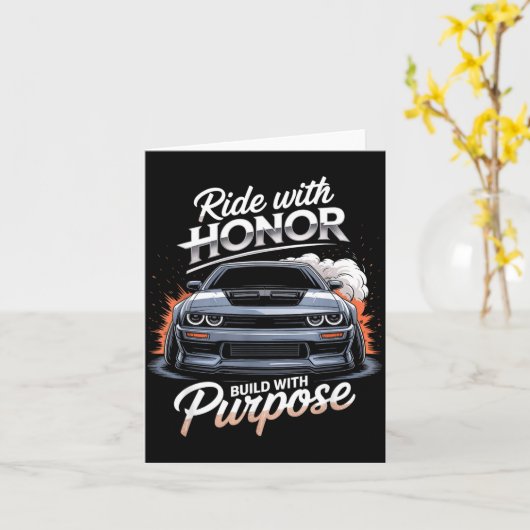 Ride With Honor Car Lover Kaart (Gele Bloem)