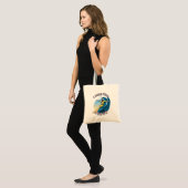 Ride with Jesus | Surfende Jezus Illustratie Tote Bag (Voorkant (model))