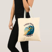 Ride with Jesus | Surfende Jezus Illustratie Tote Bag (Voorkant (product))