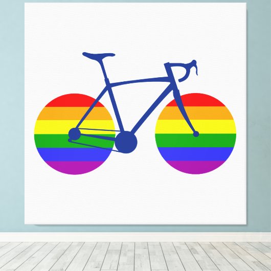 Ride with Pride Bike Canvas Afdruk (Insitu (Houten vloer))
