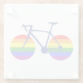 Ride with Pride Bike Glazen Onderzetter (Achterkant)