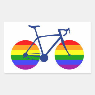 Ride with Pride Bike Rechthoekige Sticker